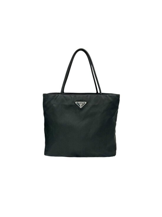 Prada Handbags - Prada Handbag Black Tessuto Triangle Logo Tote